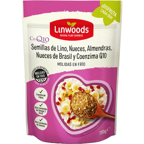 SEMILLAS DE LINO, NUECES, ALMENDRAS, NUECES DE BRASIL COENZIMA Q10 200G