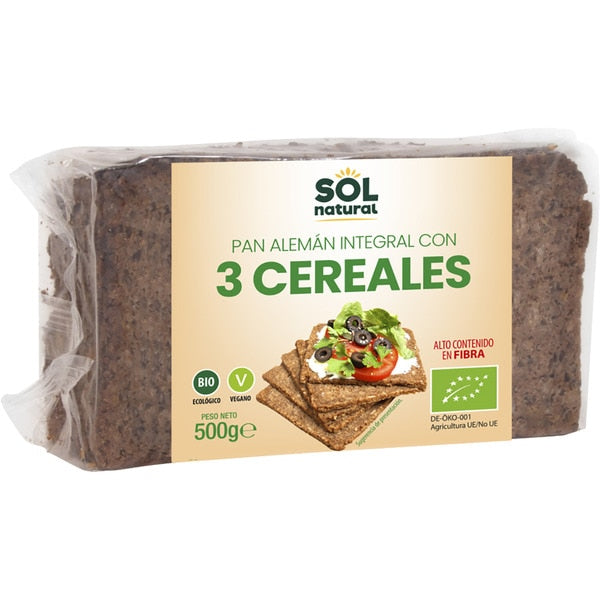 PAN ALEMÁN INTEGRAL CON 3 CEREALES 500g