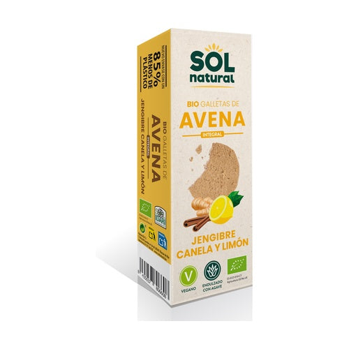BIO GALLETAS DE AVENA INTEGRAL JENGIBRE CANELA Y LIMÓN 175g