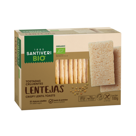 TOSTADAS CRUJIENTES LENTEJAS