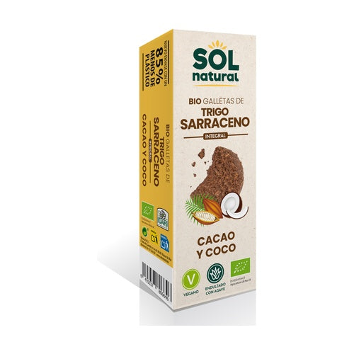 BIO GALLETAS DE TRIGO SARRACENO INTEGRAL CACAO Y COCO 175g