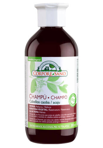 Champú Cabellos Caoba Henna, Keratina Vegetal y Aloe Vera