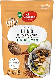 SEMILLAS DE LINO MOLIDAS CON CHÍA CANELA Y MANZANA 200g