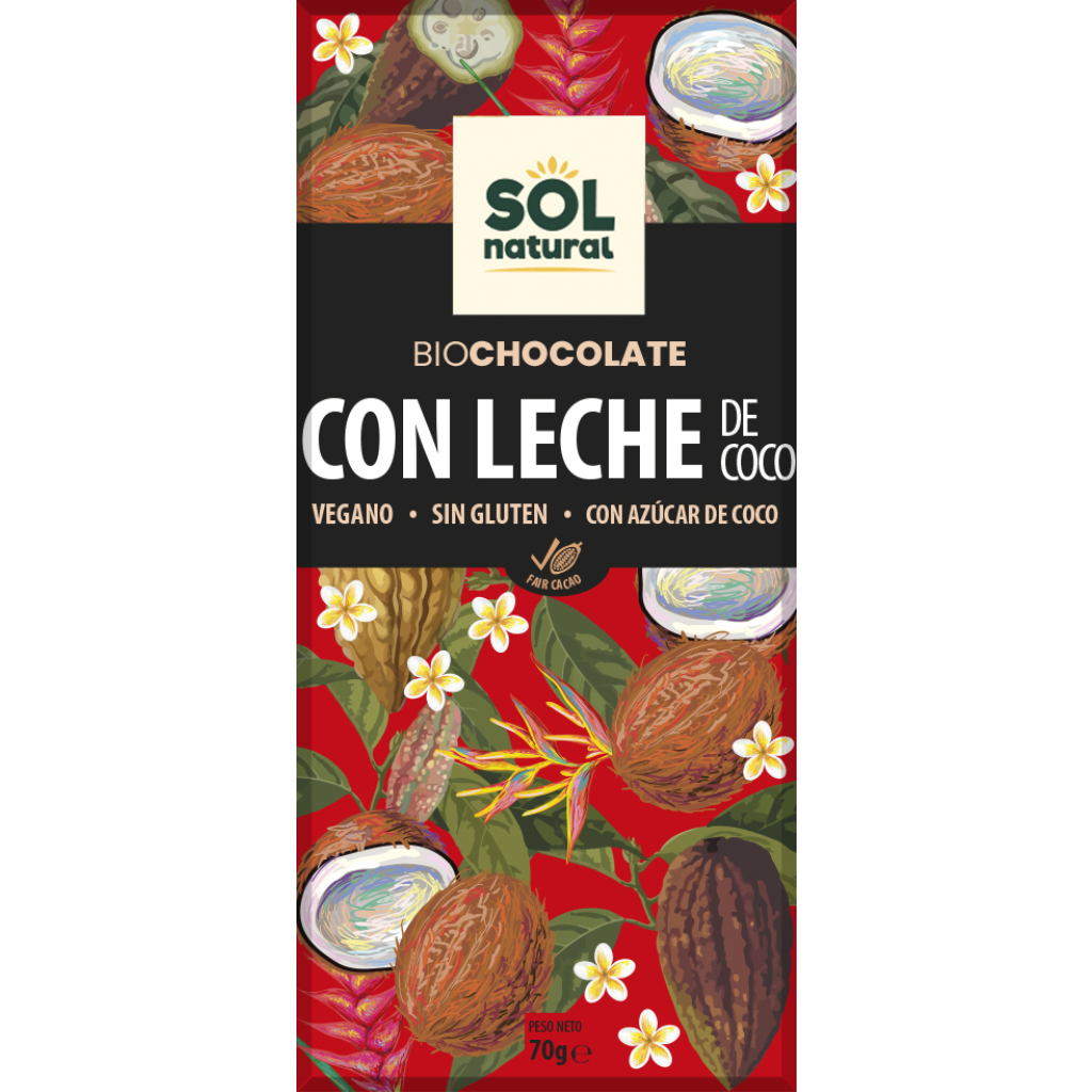 TABLETA CHOCOLATE CON LECHE DE COCO