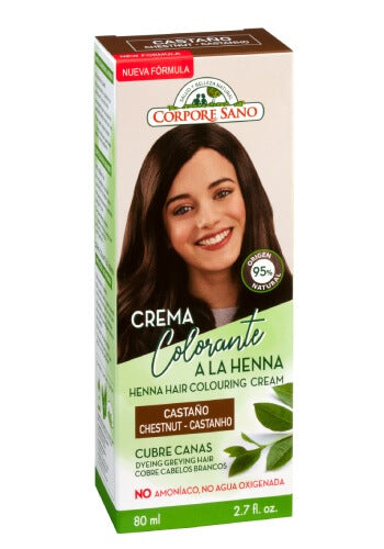 Crema Colorante a la Henna Castaño Henna, Jojoba y Aloe Vera