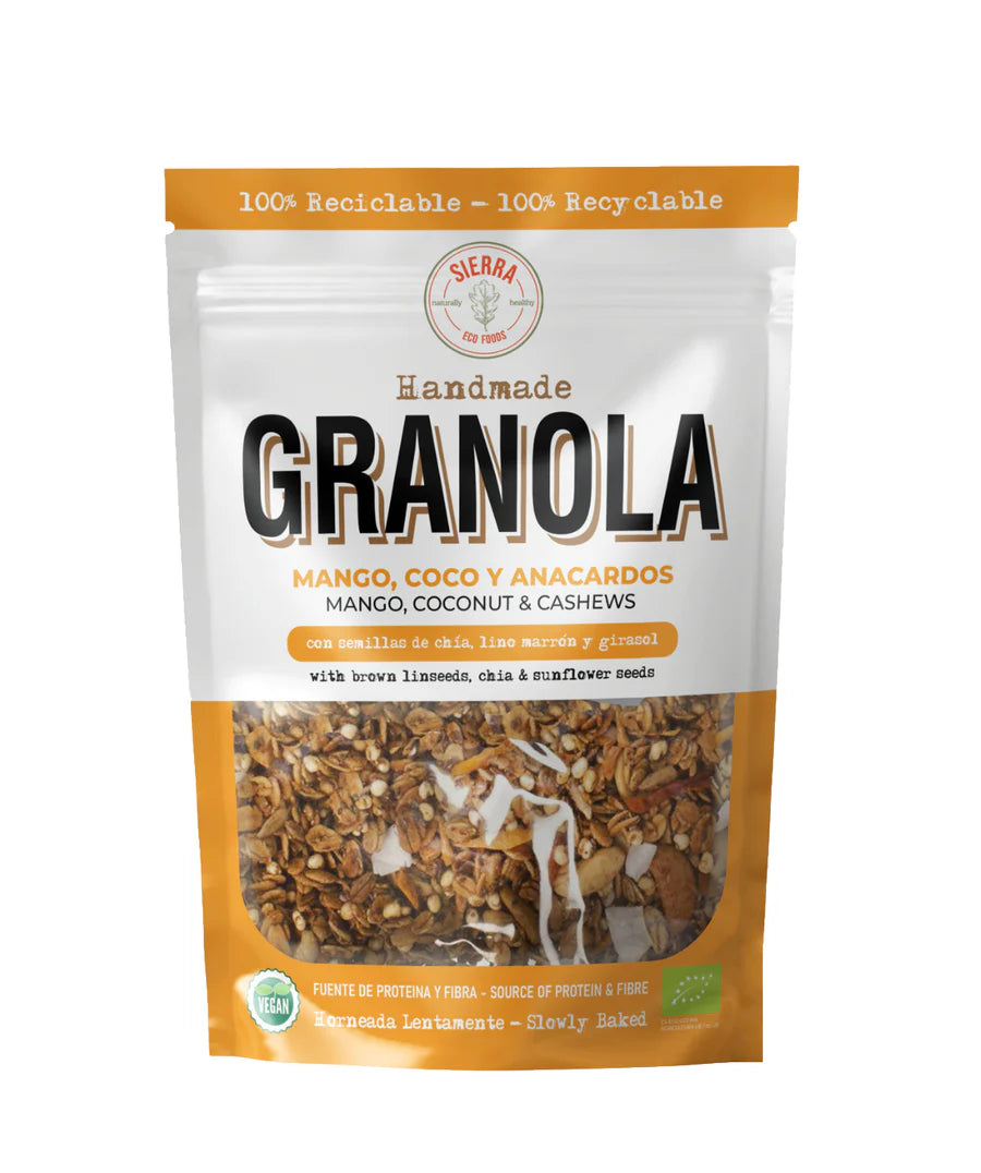 GRANOLA MANGO, COCO Y ANACARDOS CON SIROPE DE ÁGAVE 300g