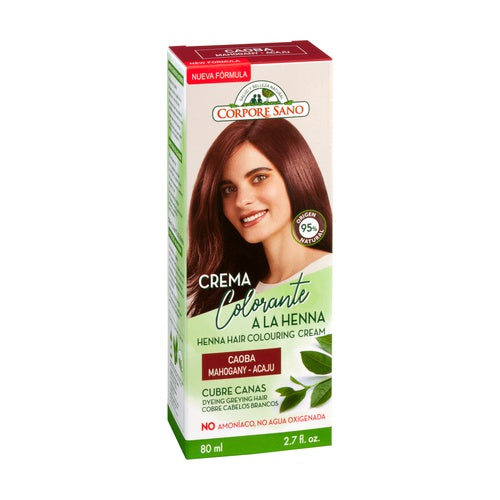 CREMA COLORANTE A LA HENNA CUBRE CANAS-CAOBA 60 ML. CORPORE SANO