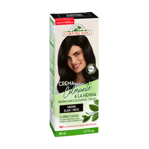 CREMA COLORANTE A LA HENNA CUBRE CANAS-NEGRO 60 ML. CORPORE SANO