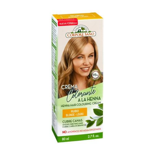 CREMA COLORANTE A LA HENNA CUBRE CANAS-RUBIO 60 ML. CORPORE SANO