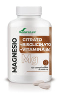 Citrato de magnesio + Bisglicinato de magnesio + Vitamina B6 120compr.