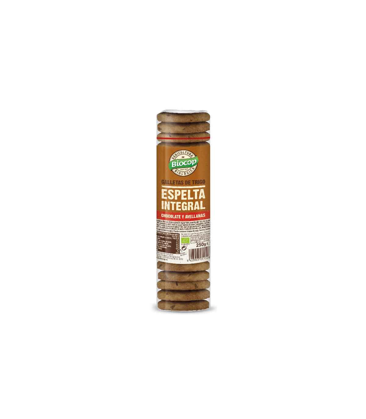 Galleta trigo espelta integral chocolate avellanas Biocop 250 g