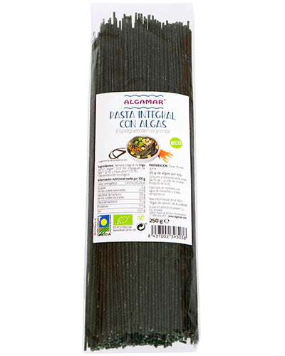ESPAGUETIS INTEGRALES CON ALGAS 250g