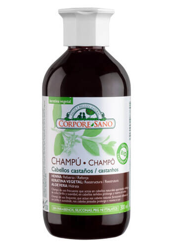 Champú Cabellos Castaños Henna, Keratina Vegetal y Aloe Vera
