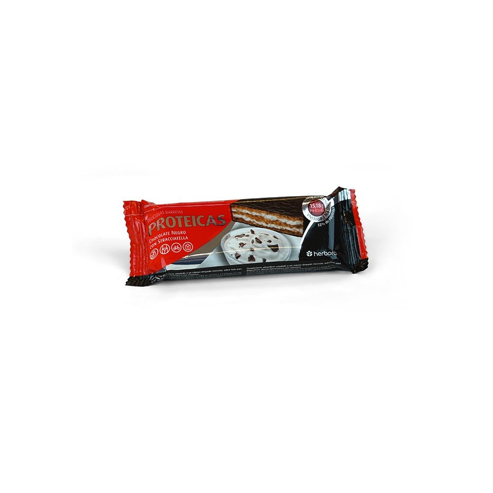 BARRITA PROTEICA CHOCOLATE NEGRO CON STRACCIATELLA