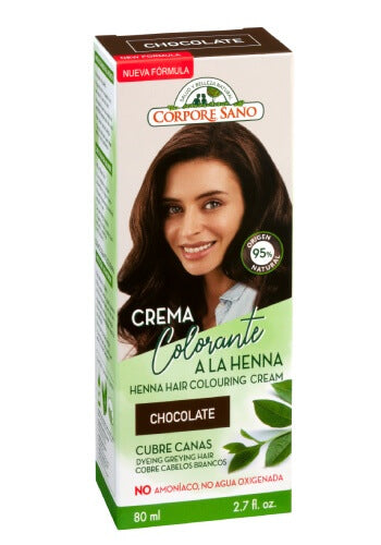 Crema Colorante a la Henna Chocolate Henna, Jojoba y Aloe Vera