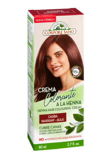 Crema Colorante a la Henna Caoba Henna, Jojoba y Aloe Vera
