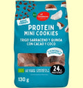 PROTEIN MINI COOKIES TRIGO SARRACENO Y QUINOA CON CACAO Y COCO, 130grs