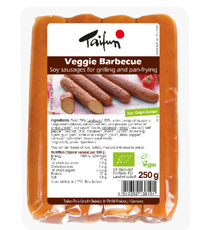 SALCHICHAS VEGGIE BARBACOA 250grs